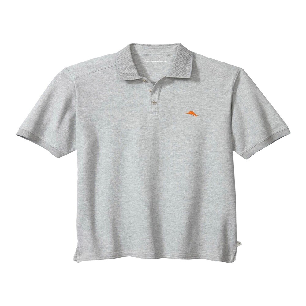 Tommy Bahama Supima Cotton Pique Polo Shirt Light Gray Men Size 3XL Big & Tall